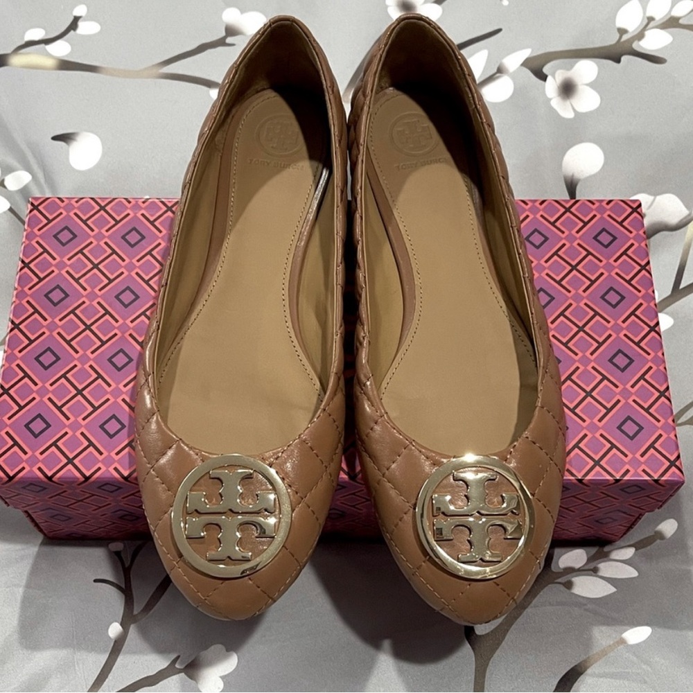NWT Tory Burch Benton Quilted Ballets Flats Nappa leather